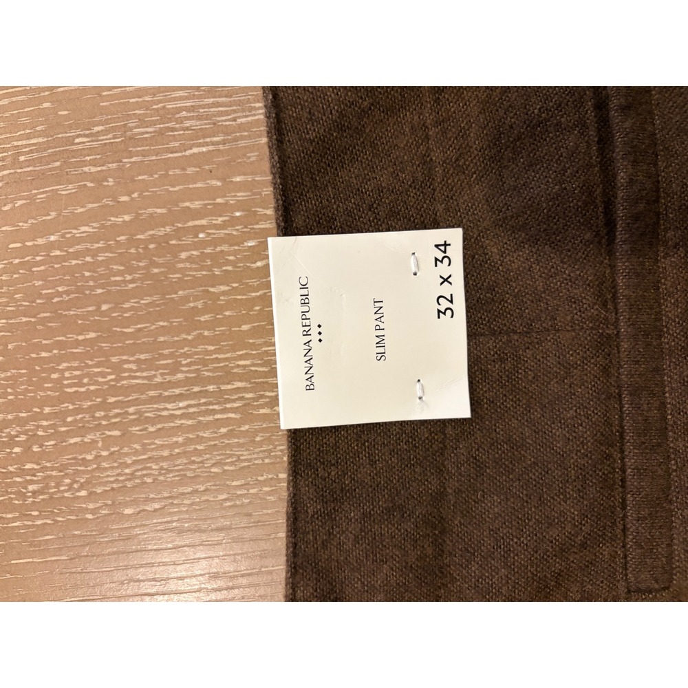 Banana Republic Mens Brown Wool Blend Slim Fit Pants Trousers 32x34 NEW 828633 - Picture 8 of 9